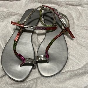 Colorful metallic sandals